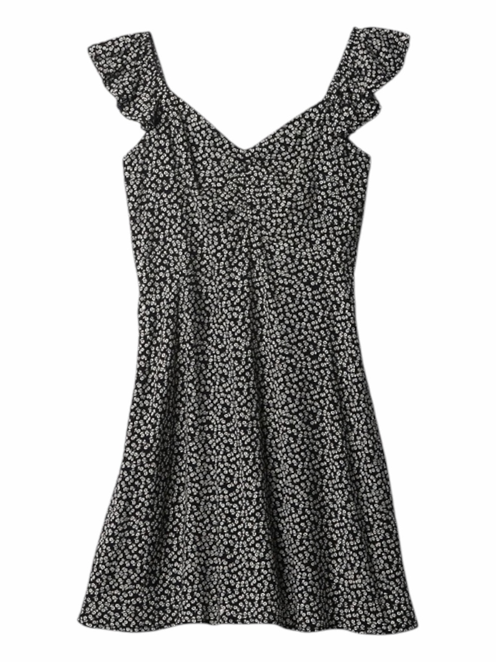 GAP Black Ditsy Floral Flutter Mini Dress. Size XS.